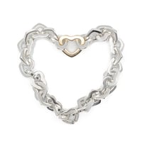 Tiffany & Co. Sterling Silver & 18K Gold Heart Link Bracelet