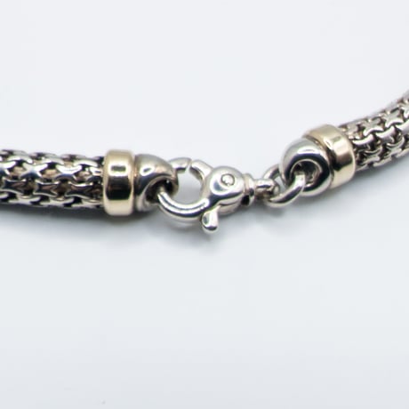 Tiffany & Co. Silver & 18K Gold Woven Link Station Necklace