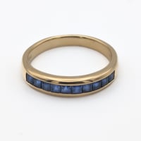 Tiffany & Co. 18K Yellow Gold Sapphire Channel Set Band Ring (Japan made)