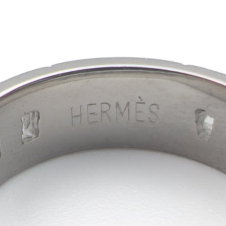 HERMÈS 18K White Gold Hercules Ring #50