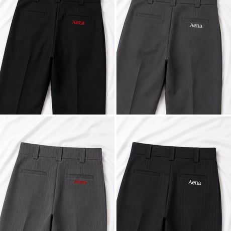 【Original】SHRRING PANTS(Black Strip)