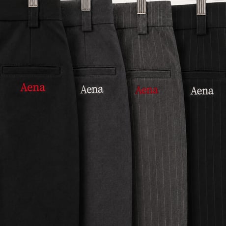 【Original】SHRRING PANTS(Black Strip)