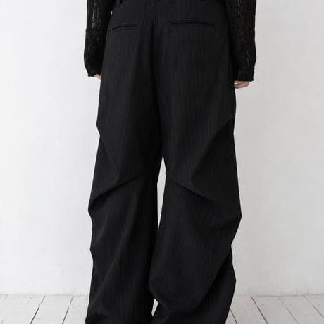 【Original】SHRRING PANTS(Black Strip)