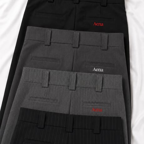 【Original】SHRRING PANTS(Black Strip)