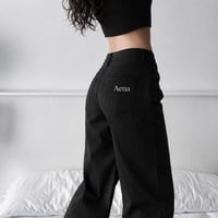 【Original】SHRRING PANTS(Black Strip)