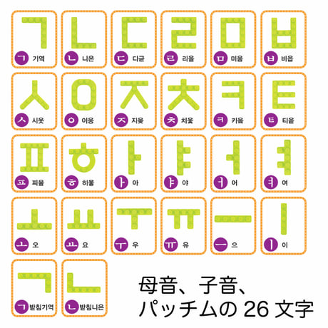 MOJIBLOCK ハングルブロック【単色26文字セット】