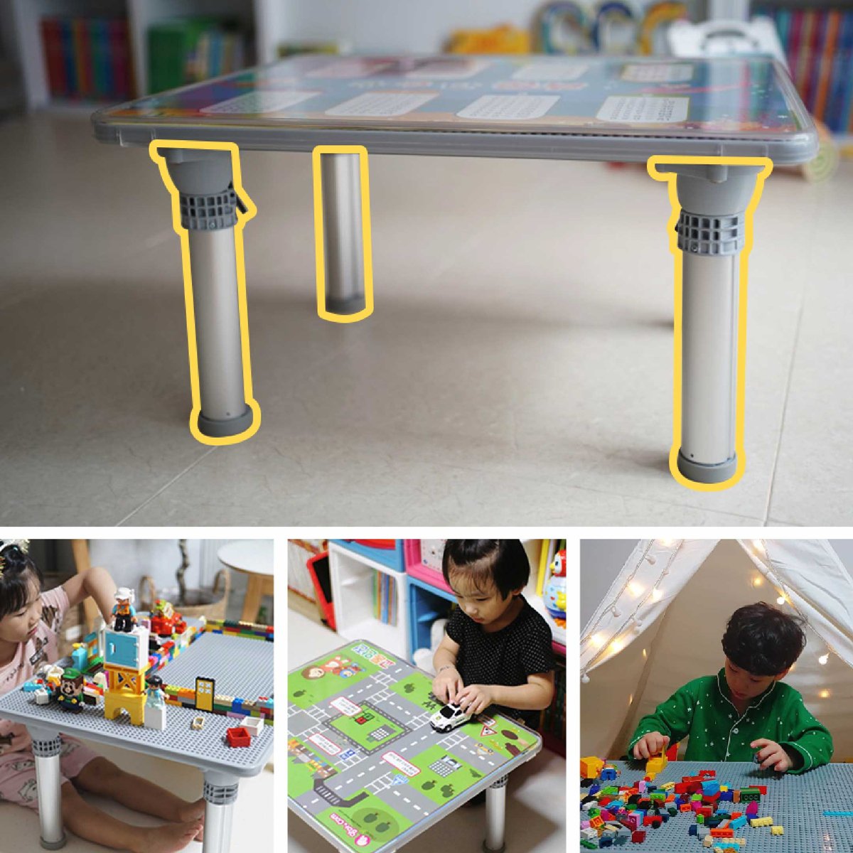 Moji Block Table 【折りたためて、学習机にも変身！ ブロックテーブル