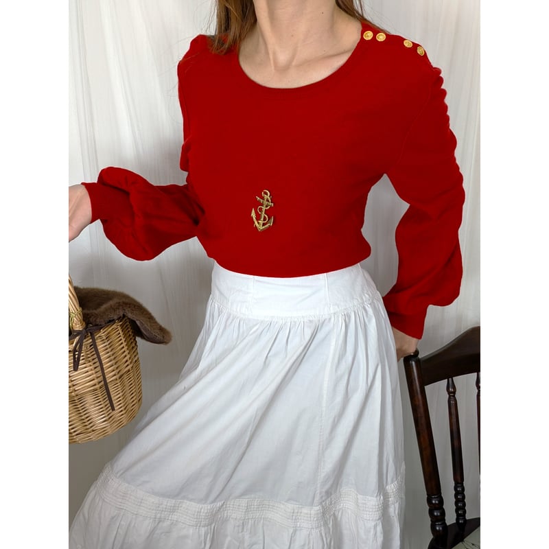 SONIA RYKIEL Marine Emblem Vintage Knit Top | c