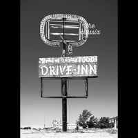 Drive-Inn Sign ｜縦長｜モノクローム