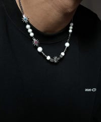 color gem star pearl necklace　NL2245