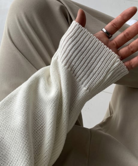 v-neck relaxed fit chunky knit /5color　NL2159