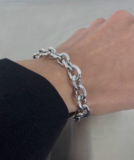 silver toggle chunky chain bracelet　NL2210