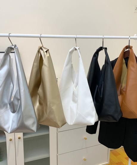 minimalist leather hobo tote bag /5color　NL2286