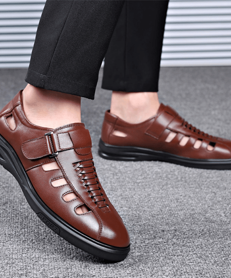 breathable leather sport dress sandals /2color　NL2384