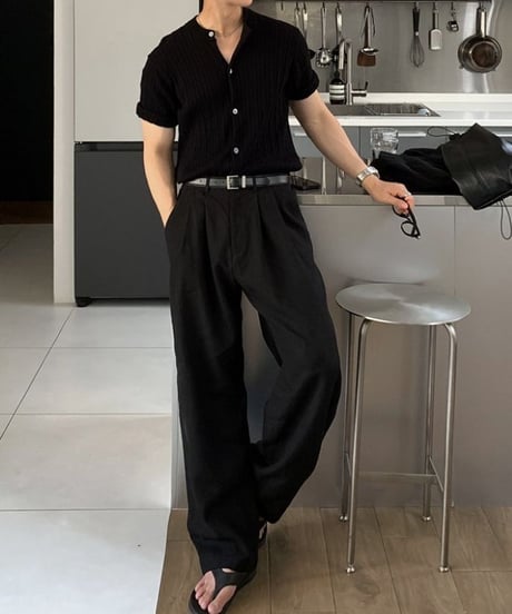 wide tuck linen slacks /6color　NL2326