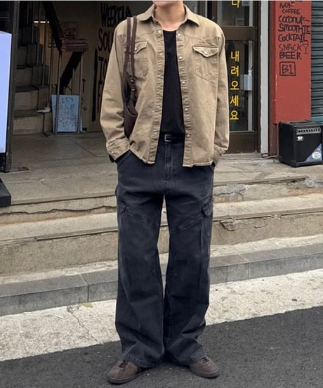 wide leg military cargo pants /2color　NL2350