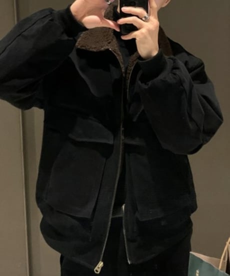 velvet zipup bomber jacket /2color　NL2096