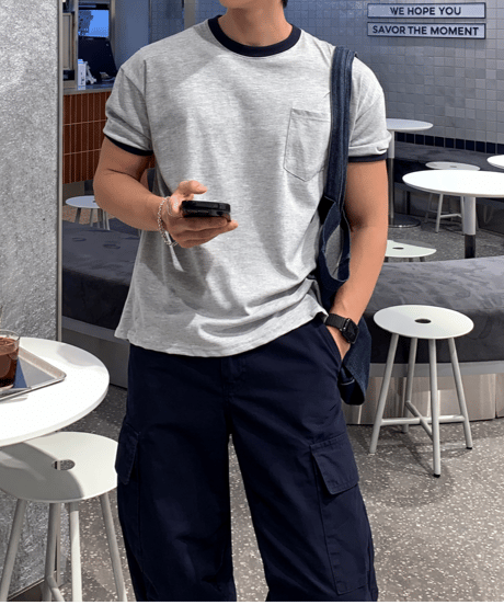 retro ringer pocket tee　NL2330