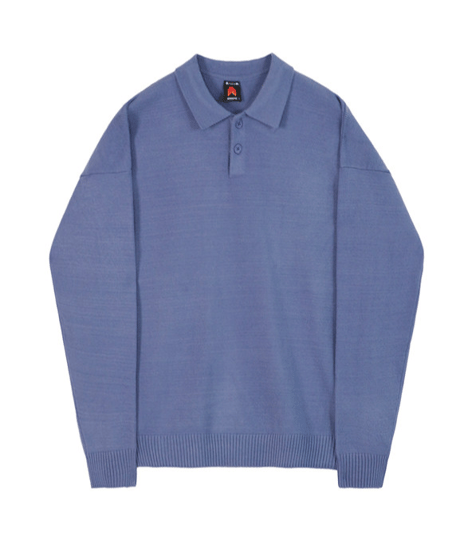oversized polo collar knit sweater/2color　NL2171