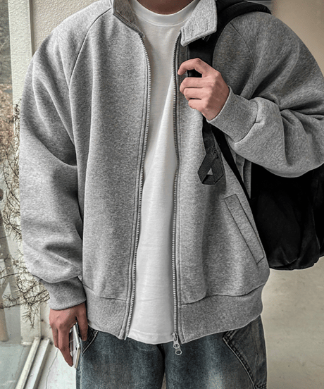 oversized raglan double zip jacket /2color　NL2139