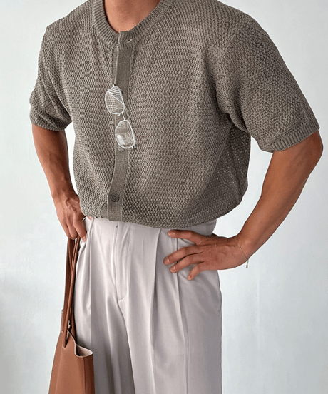 short sleeve mesh knit cardigan /3color　NL2155