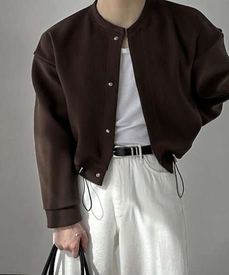 drawstring collarless blouson　NL2344