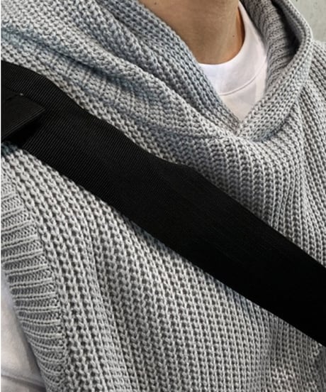 oversized hooded knit vest /2color　NL2130