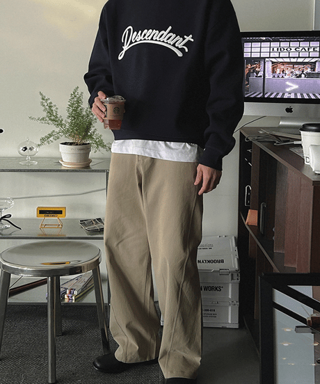 descendant script logo sweatshirt /2color　NL2169
