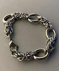 mixed ring silver chain bracelet　NL2224