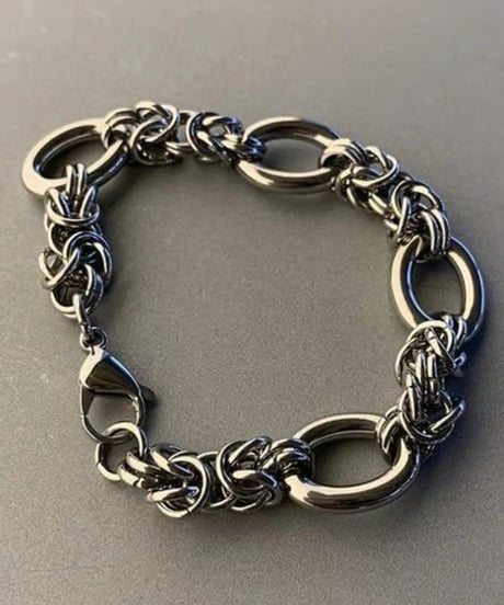 mixed ring silver chain bracelet　NL2224