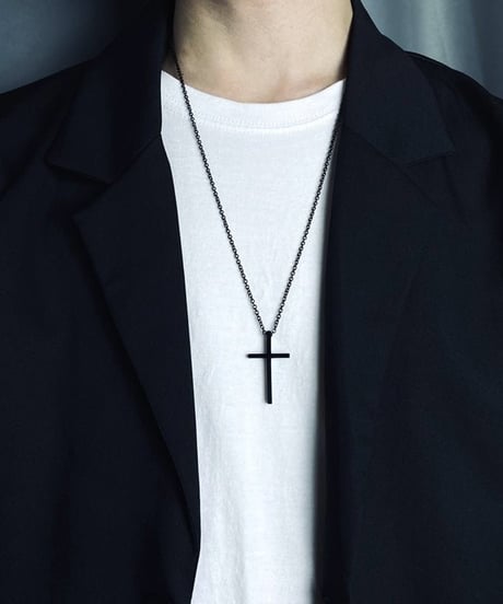 minimalist sleek cross pendant necklace /2color　NL2248