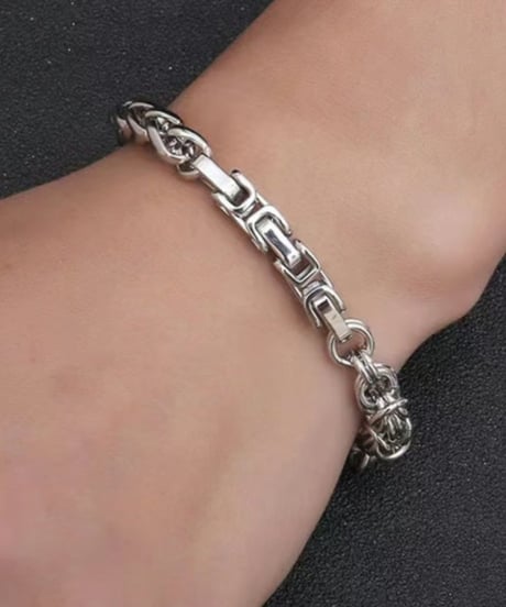 silver mixed chain bracelet　NL2232