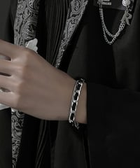 leather double chain bracelet　NL2178