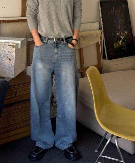 relaxed denim curve pants　NL2347