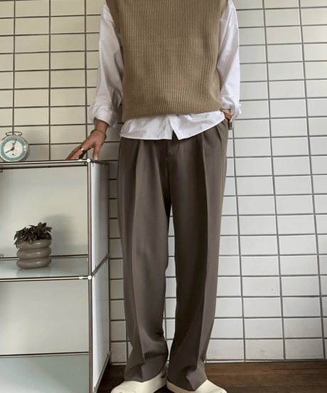 relaxed pleated trousers /2color　NL2160