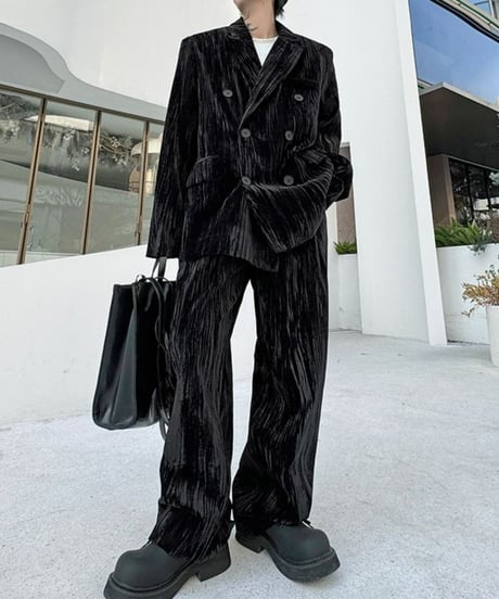 velvet  wide suit set-up　NL2029