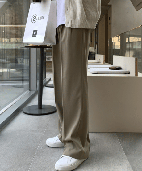 relaxed wide fit tuck slacks 　NL2318