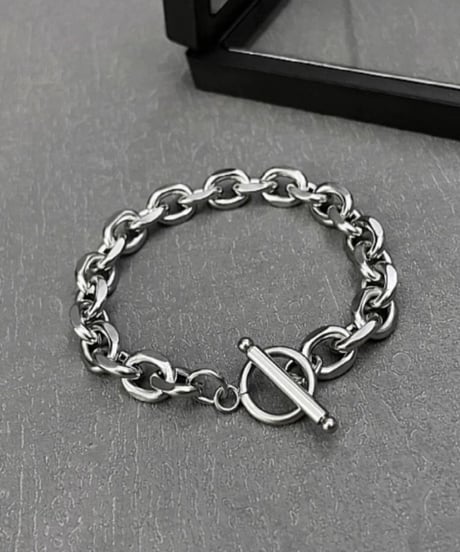 silver toggle chunky chain bracelet　NL2210