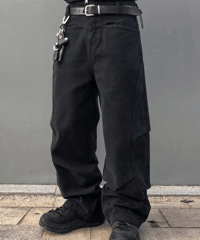 y2k utility panel baggy denim pants　NL2351