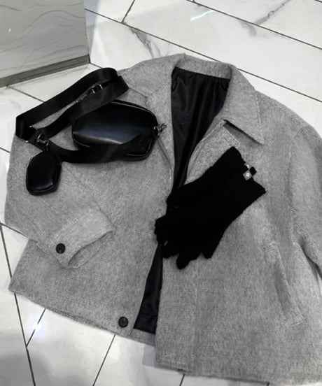 shaggy wool zip-up blouson /2color　NL2109