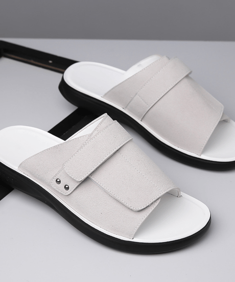 minimalist suede adjustable slides /3color　NL2382
