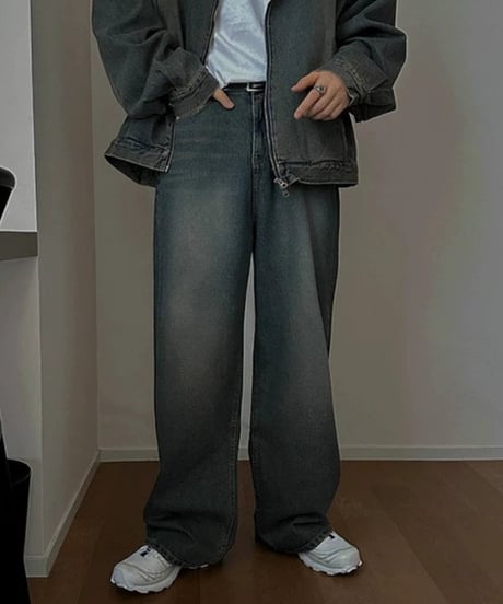 vintage wash oversized denim setup　NL2302