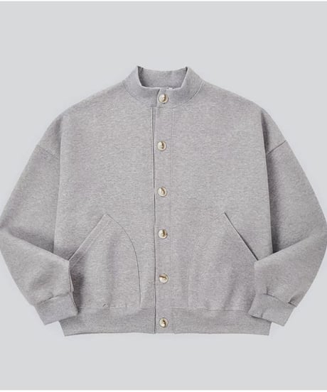stand collar zip knit cardigan /2color　NL2341