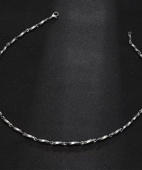 silver twisted link chain necklace　NL2238