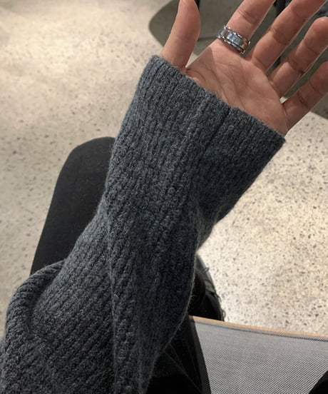 mock neck rib knit sweater slim fit /3color　NL2095