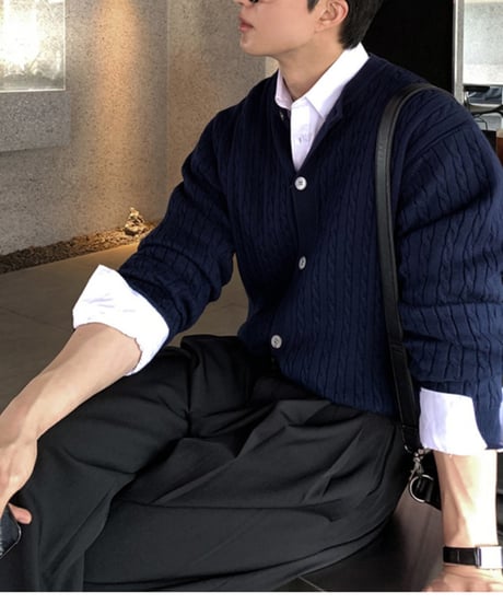 cable knit cardigan for men /4color　NL2114
