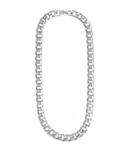 chunky silver curb chain necklace　NL2205