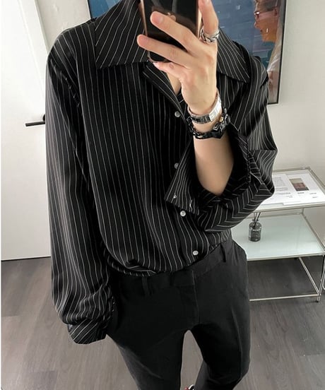 black stripe dress shirt　NL2346