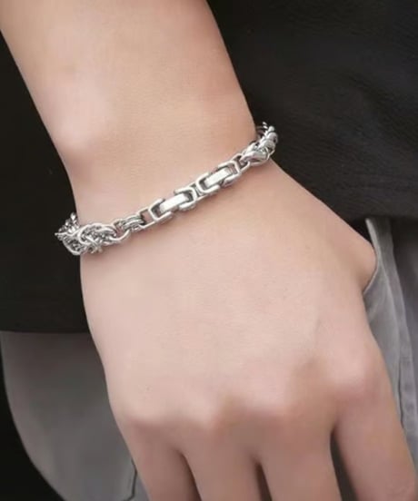 silver mixed chain bracelet　NL2232