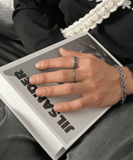 elegant curve silver ring　NL2188